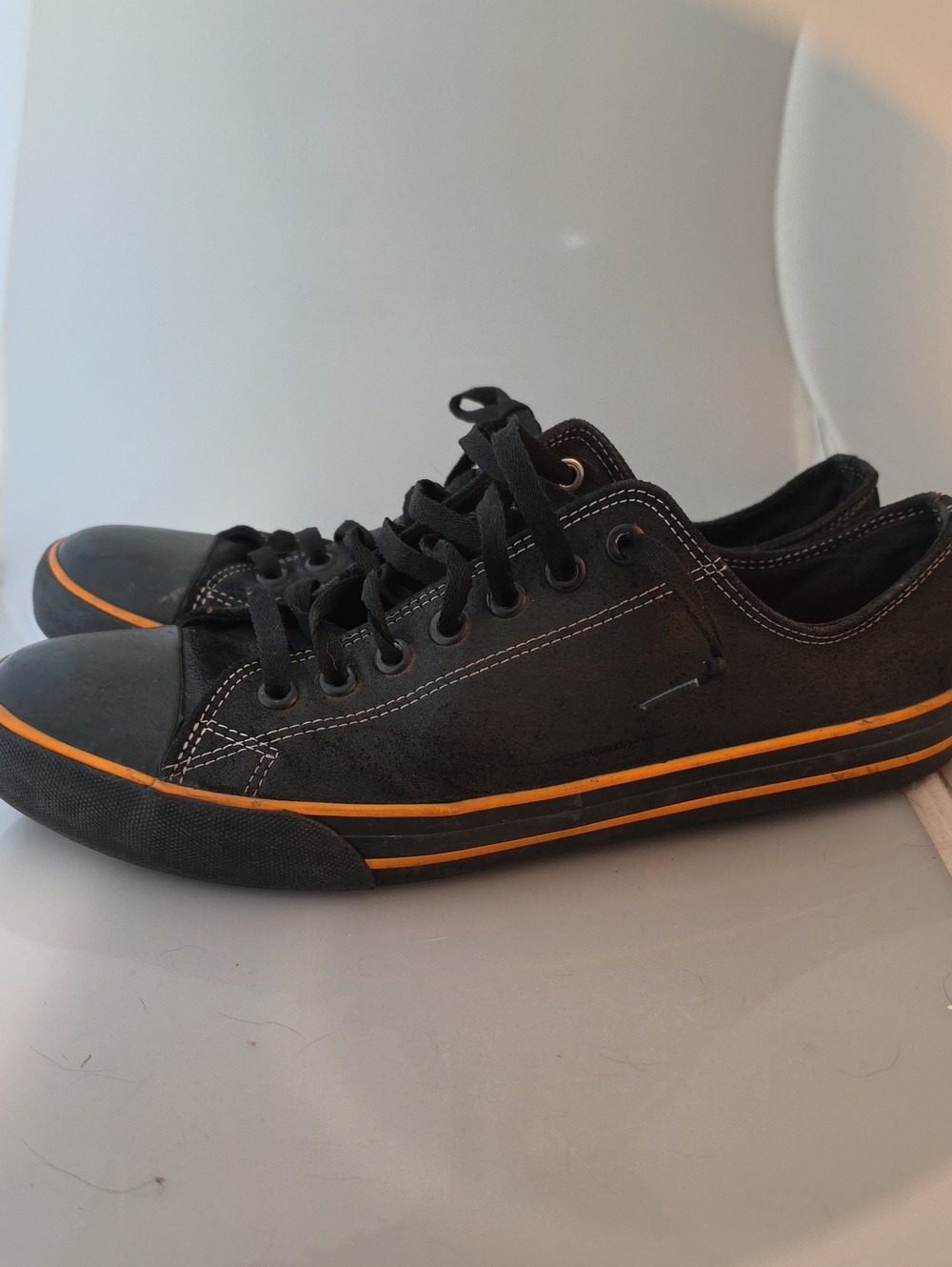 Harley-Davidson Black Sneakers with Orange Accents
